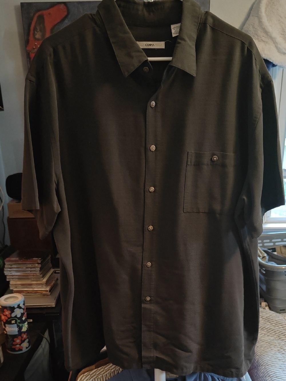 Campia Black Short-Sleeve Button-Down Shirt